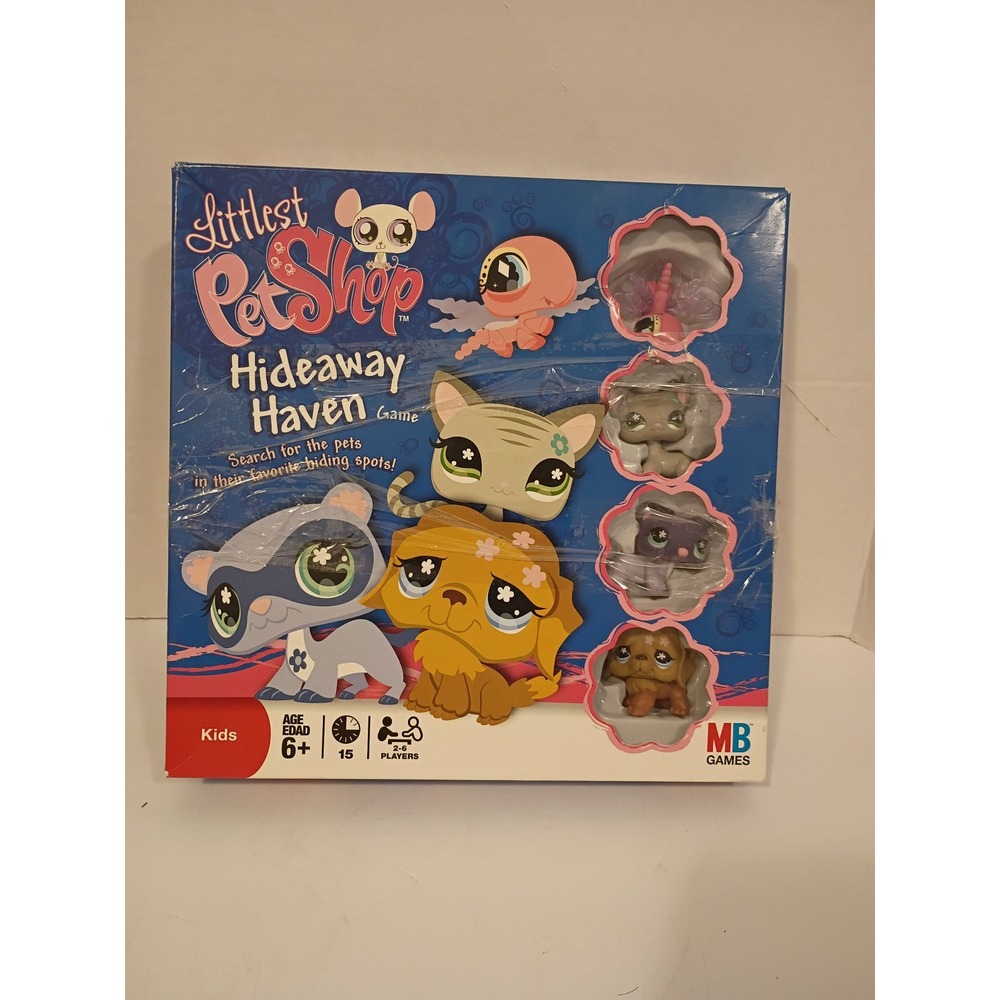 Littlest Pet Shop Hideaway Haven Game MB Games 2008 with 4 LPS Figures 41600